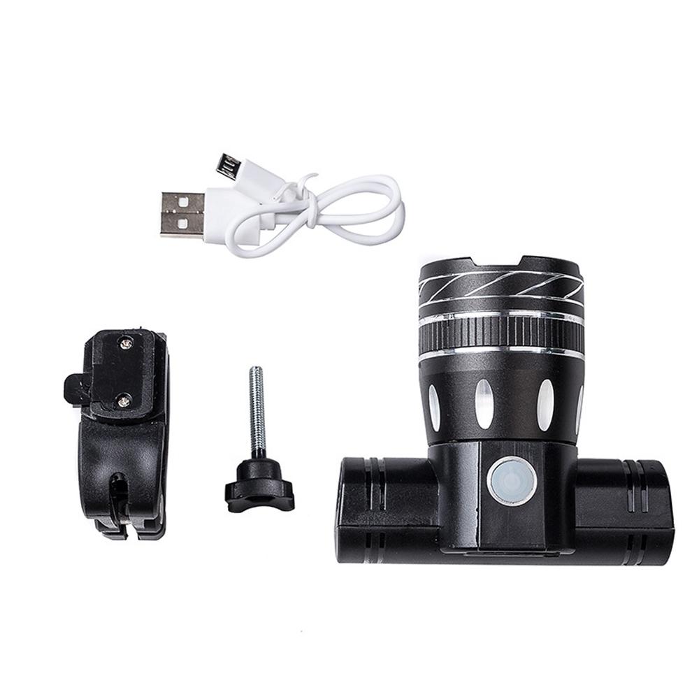 Fahrradlicht vorne Fahrradscheinwerfer USB wiederaufladbare Taschenlampe Zoombar mit 3 Lichtmodi für