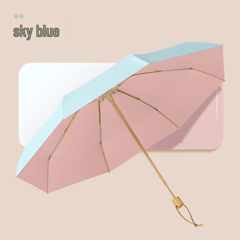 Mangmi Five-Fold Wooden Handle All-Weather UV Umbrella