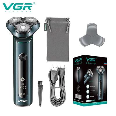 Three-blade Head  Washable Metal Body  Men's Floating Shaver with LCD Display Long Battery Life Smart Digital Display Clean and Skin-friendly