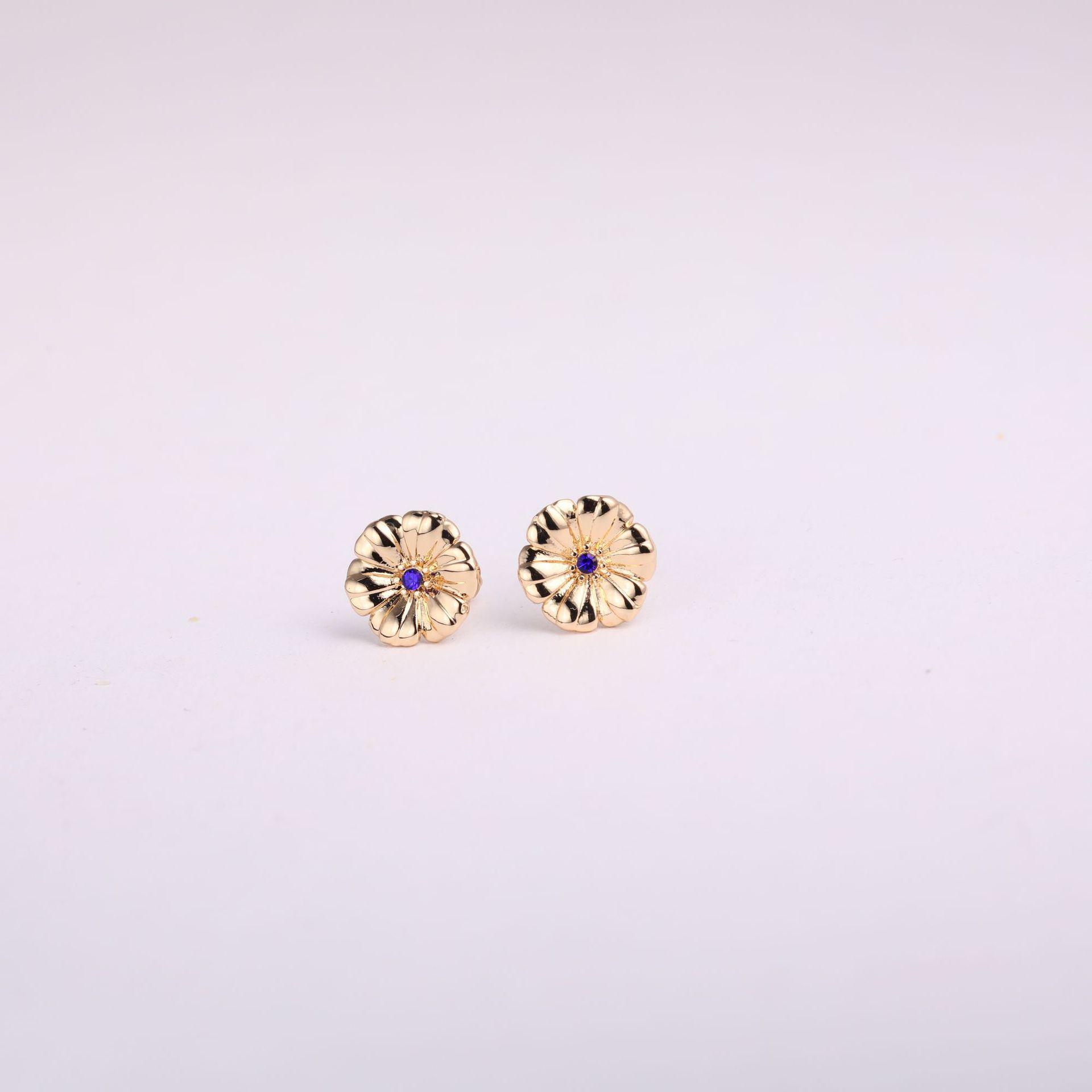 

Ювелирные изделия из нержавеющей стали Серьги с цветком месяца Простые серьги Серьги с камнями декабря