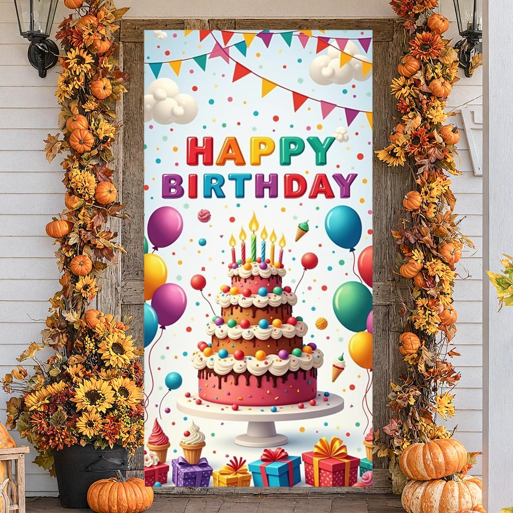 Banner Ice Cream Graphics Festive Backdrop Birthday Event Background Pennant Banners Party Celebration Display For Festive