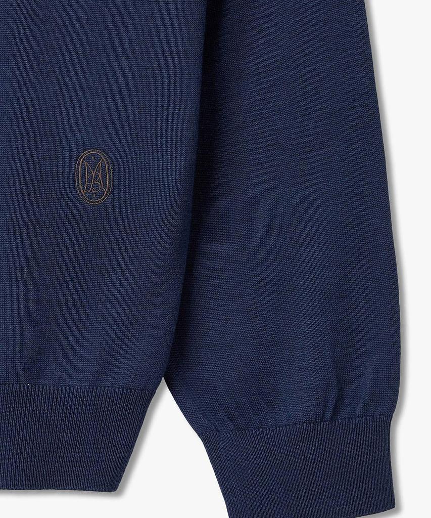 MAN ON THE BOON Wool Blend V-Neck Knit Pullover_Navy 4716113001