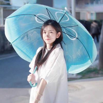 Paraguas Romántico Transparente con Gradiente de Medusa, Mango Largo Semi-Automático, Gancho Curvo y Mango Recto – Diseño Impermeable