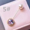 Classic Flowers Brooches New Long Crystal Needle Circular Pins Female Personality Elegant Brooch Car