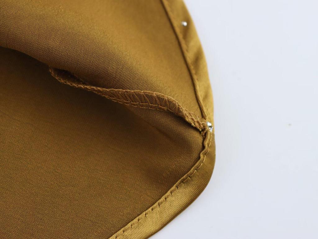 2025 Spring European & American Style Women's Fashion Fishtail Satin Midi Skirt