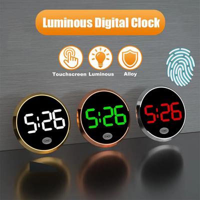 Car Clock Luminous Automotive Electronic Clock Internal Stick-On Digital Watch with Touch Switch Large LED Display Auto Ornament