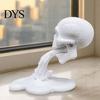 Office Desk Compact Sculpture 3D Printed Skull Water Flow Ornament, Creative Statue with Spitting Stable Base, Gothic Decoration, Halloween