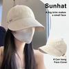 Solhatter for kvinner bred brem UV-beskyttelse visirhatt sommer strand justerbar hestehale pakkbar caps for fiske fotturer