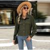 Autumn Women Fashion Casual Coat Button Down Tops Solid Turn-down Collar Long Sleeve Office Lady Crop Jackets