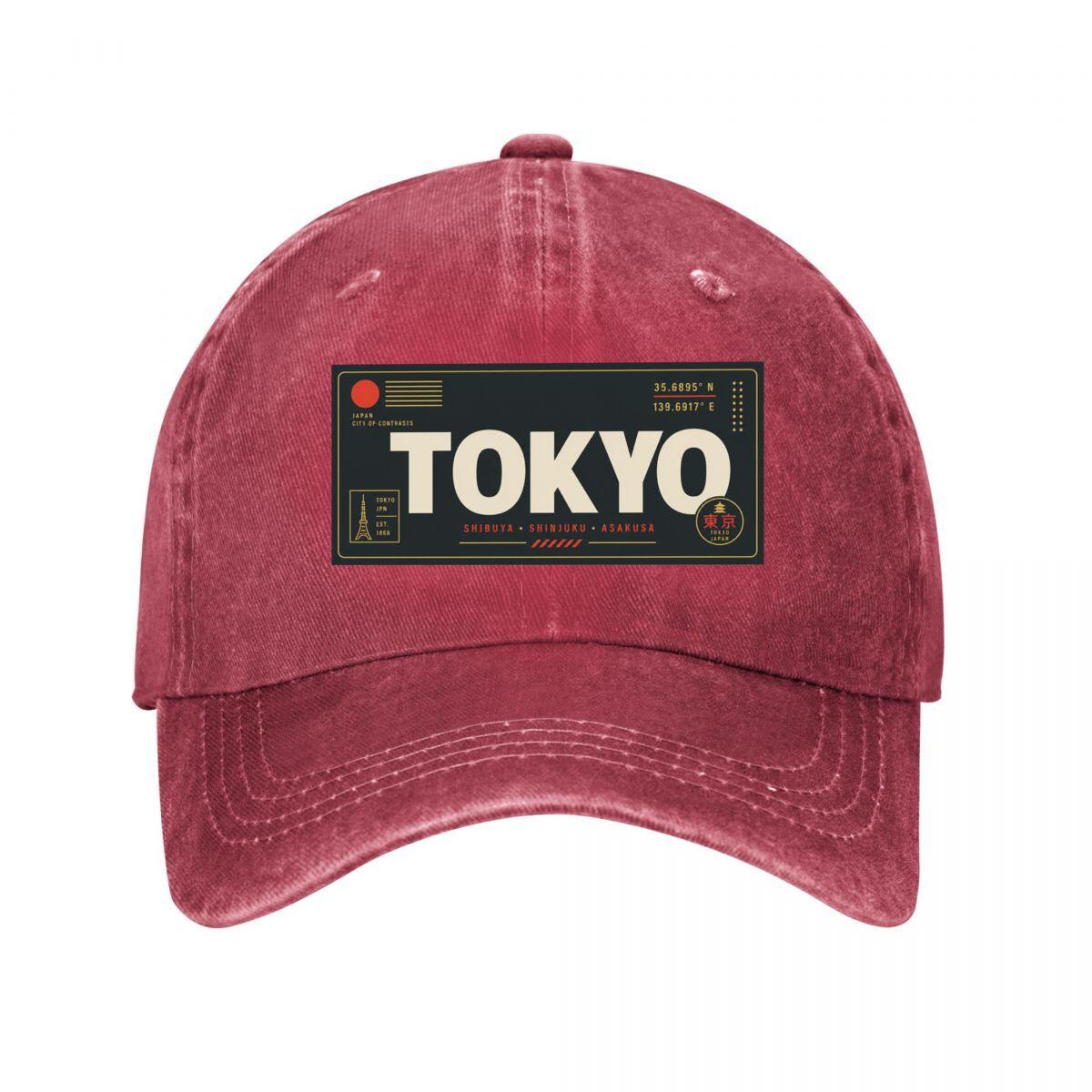 Tokyo Minimal Urban Block Typography Washed Baseball Cap Outdoor For Womens Unisex FeUnisex Dad Hat Adjustable