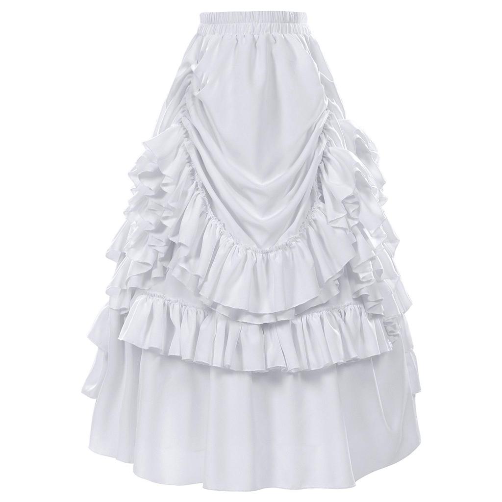 Retro Gothic Victorian Style Women's Dress with Renaissance Mini Skirt