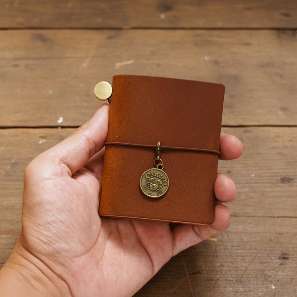 Genuine Leather Traveler's Notebook Mini Size Leather Notebook Gift Loose-leaf Notebook  For Notes