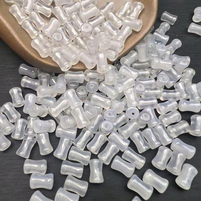 White Agate Chalcedony Beads: Bamboo Section Spacers for DIY Bracelets, Hairpins, Earrings, Pendants, Jewelry Accessories