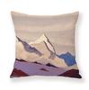 Painted Snow Mountain Sunset Colorful Sky Retro Pillow Case Sofa Model Room Decoration Pillow
