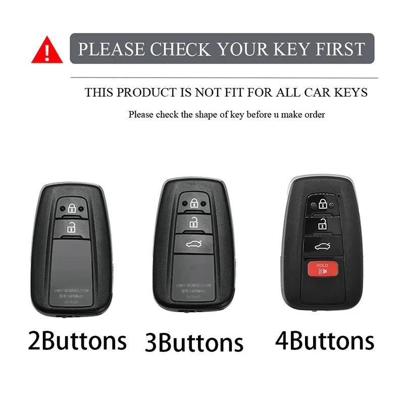 Car Key Case Protector Carbon Abs Key Shell Cover Auto Accessories For Toyota Prius Camry Corolla C-Hr Chr Rav4 Prado