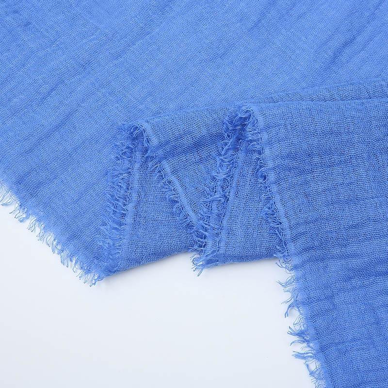 Hot-selling New Simple Solid Color Wrinkled Cotton and Linen Scarf, Soft and Skin-friendly In Winter, Warm Scarf Women