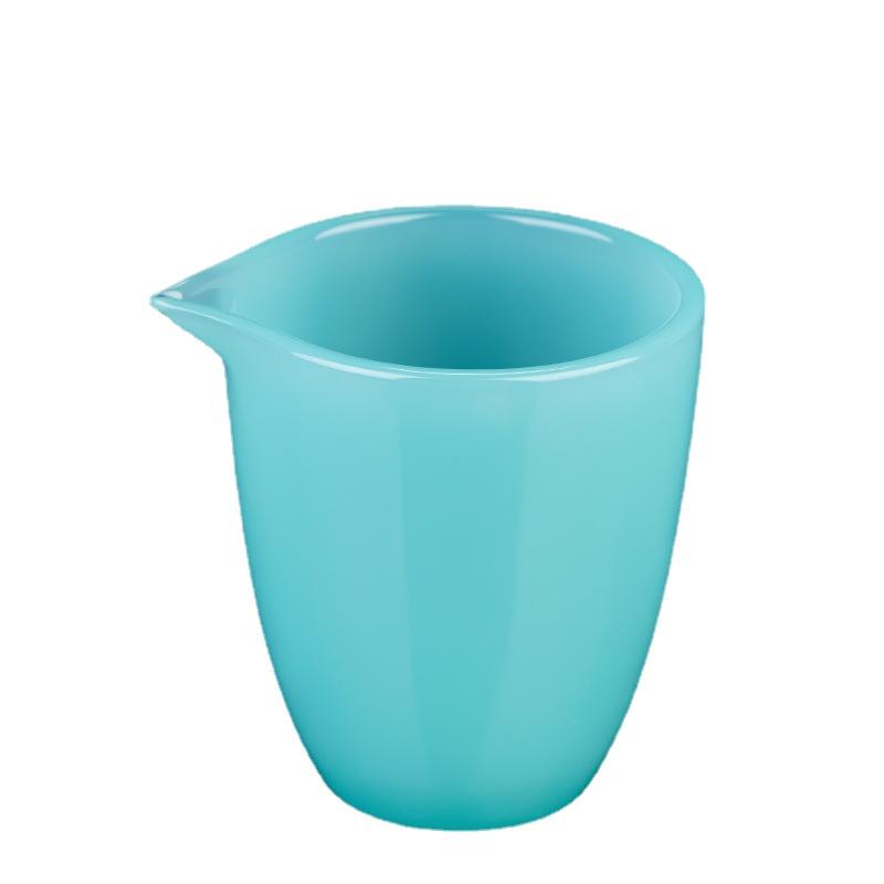 Tianqing Jade Porcelain Fair Cup Glass Blue Tea Dispenser Chinese Kungfu Tea Set Household Tea Set Accessories for Pu er Tea 200ml