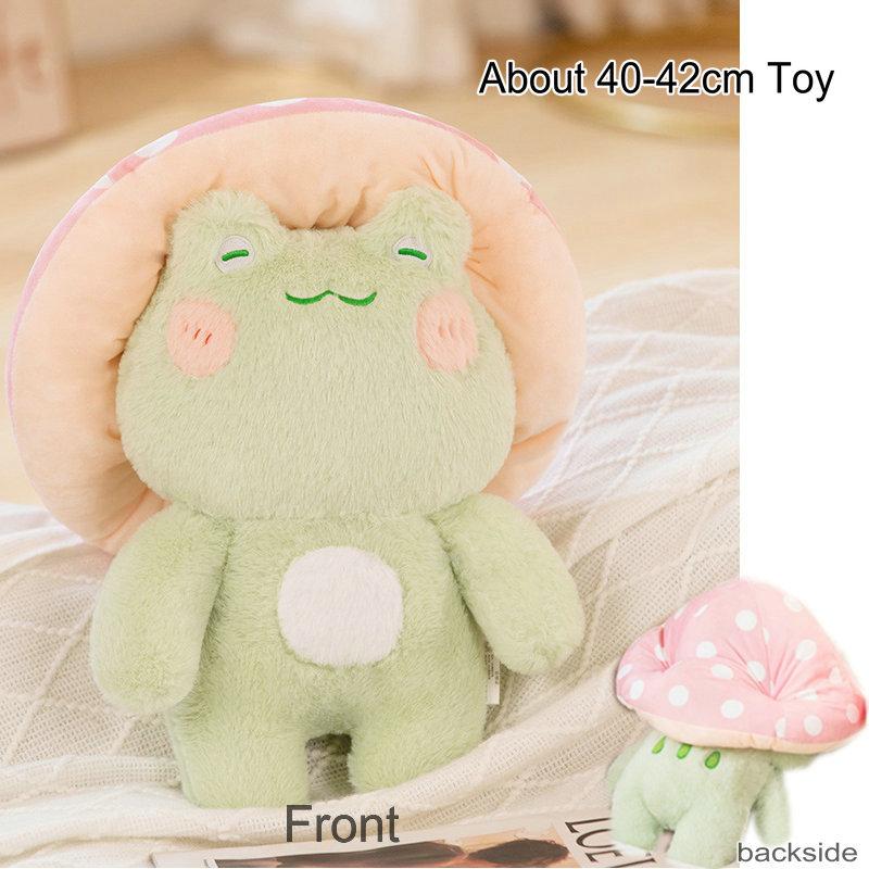 1pc Soft Frog Plushie Stuffed Kawaii Animals Red Mushroom Hat Frogs Baby Appease Doll Single Dog Trick Birthday Gift Kids Boy