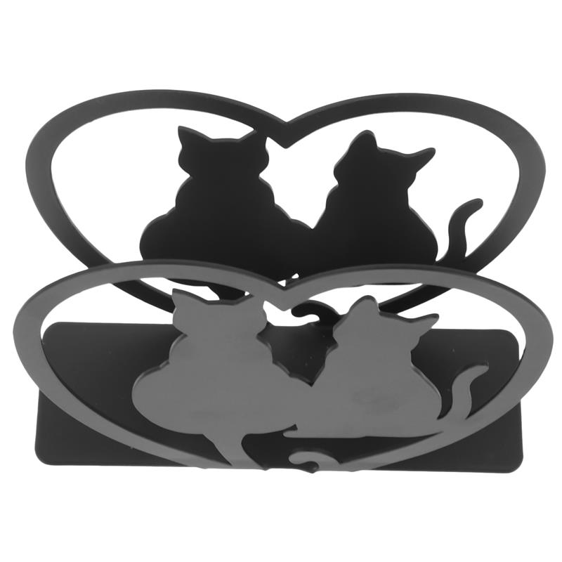 

Iron Napkin Holder Vintage Style Cat Modeling Tissue Dispenser Desktop Stand for Hotel Restaurant Wedding Party Napkin Stand чёрный