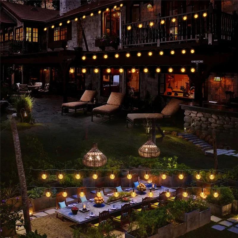 Outdoor Solar Bubble Ball Light String LED Waterproof Lamp Camping Courtyard Christmas Party Holiday Decor Atmosphere Light