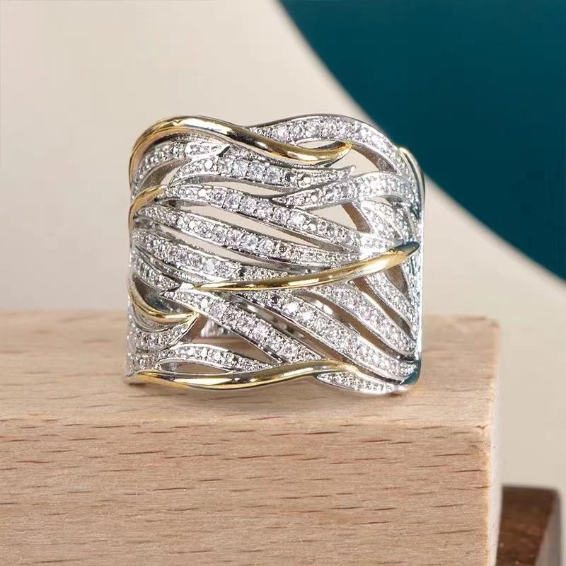 

Изысканное блестящее посеребренное инкрустированное многослойное кольцо с цирконием для женщин, коктейльное кольцо, винтажный особый дизайн, модные украшения для вечеринок 9