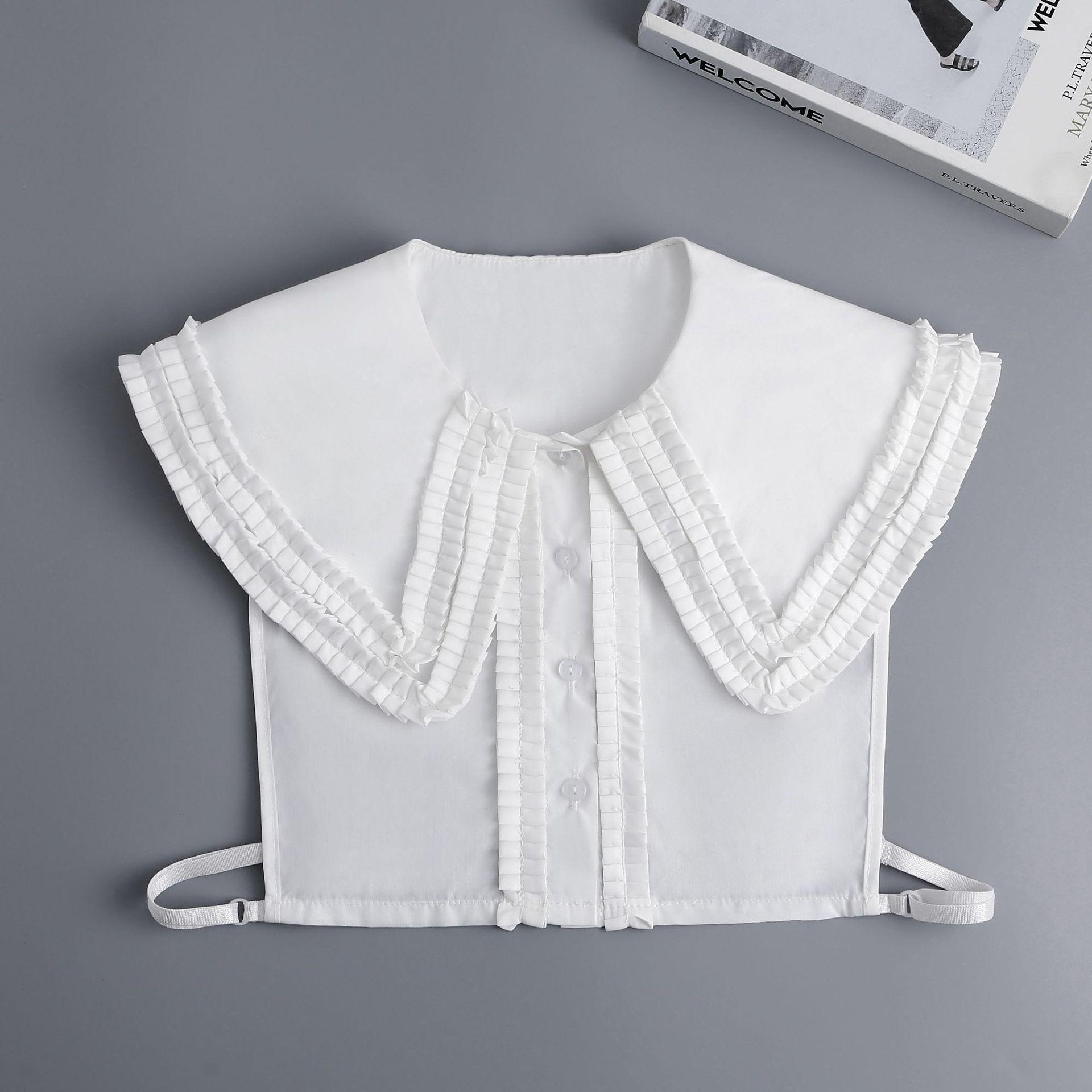 

Французский дизайн Sense ложный воротник с свитером плиссированный кукольный декоративный воротник белый