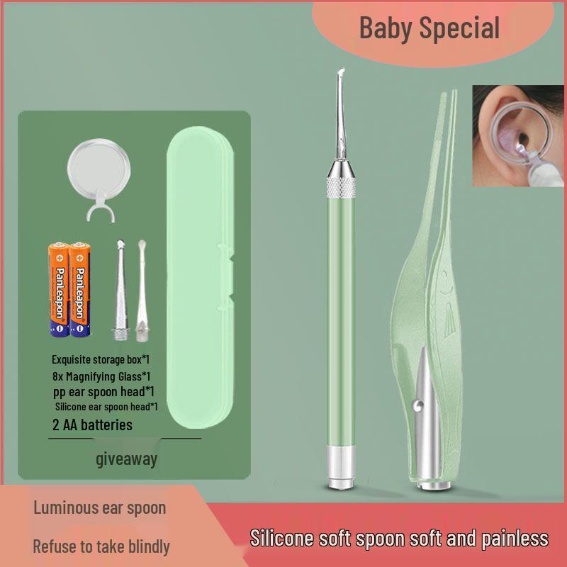 Illuminated Ear & Nose Cleaning Kit for Babies – Battery-Operated Earwax Remover Set