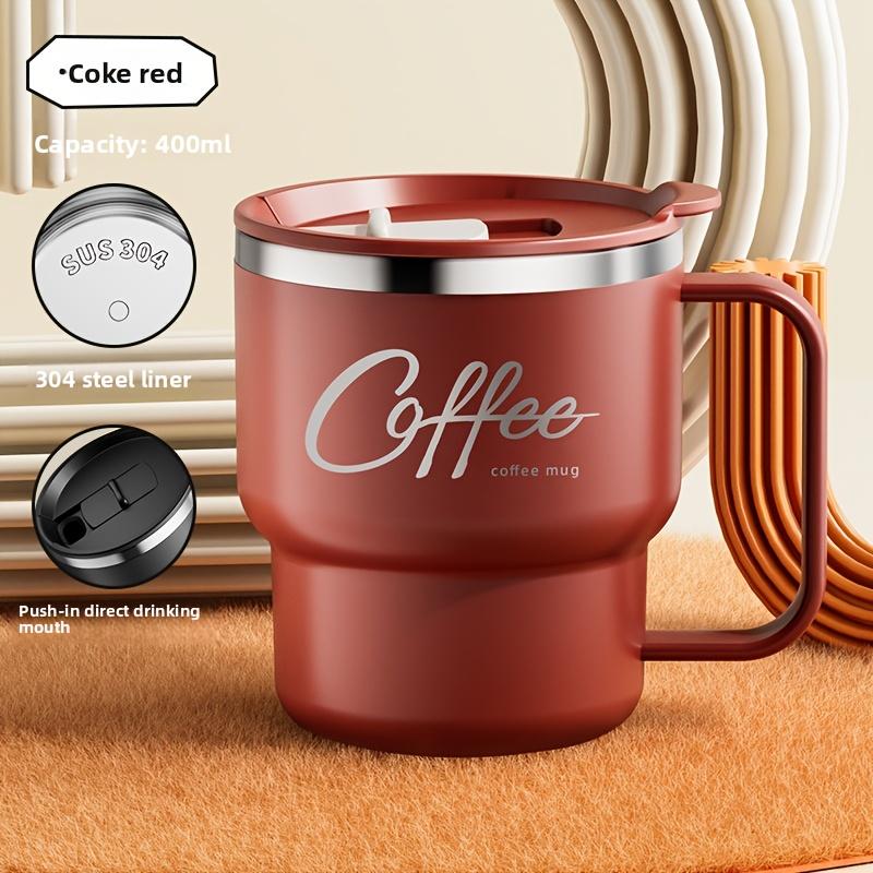 304 Stainless Steel Coffee Mug with Lid Double-Wall Travel Cup Spill-Proof & Leakproof Elegant Coffee Cup