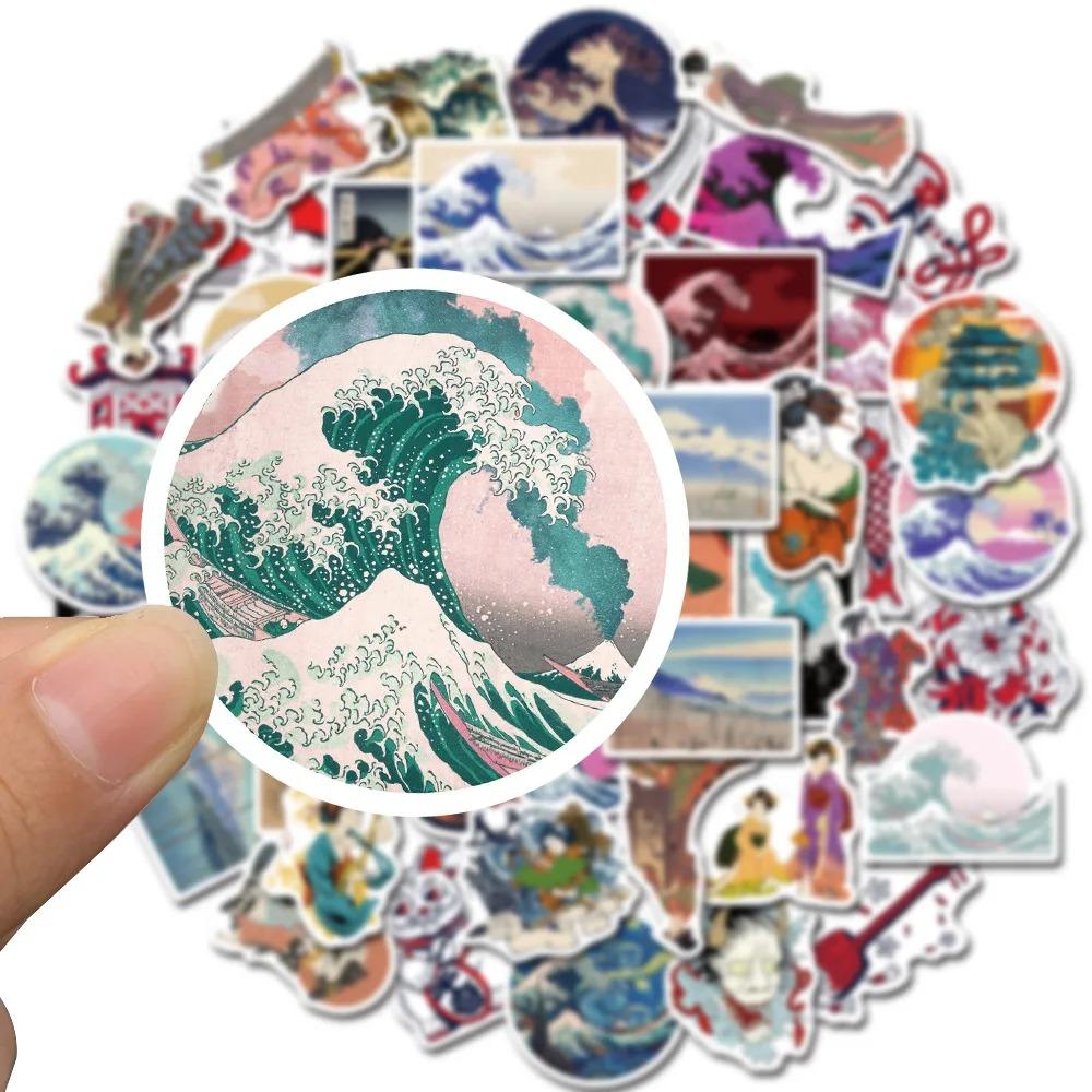 50PCS Ukiyo-e Art Anime Stickers Japan Geisha Decoration Suitcase DIY Guitar Phone Laptop Suitcase Water Cup Skateboard Decals