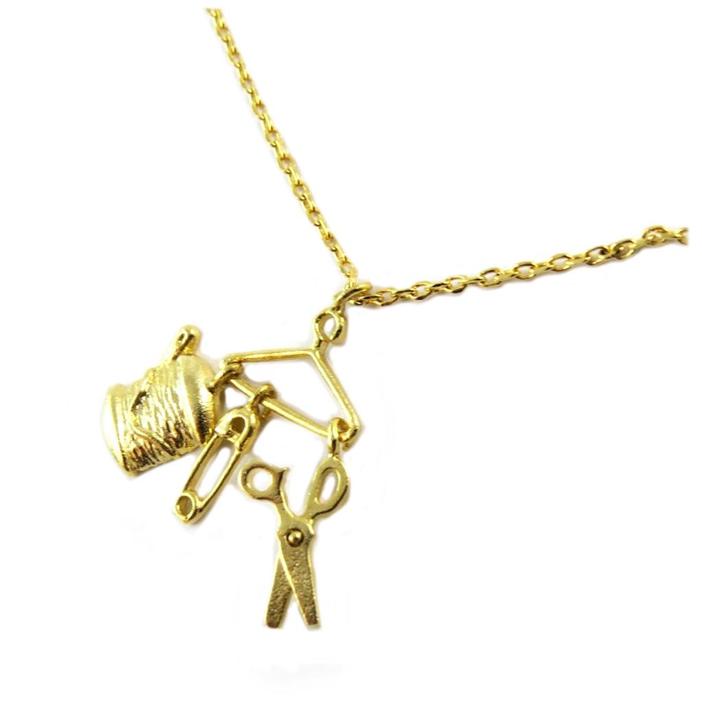 7bis [Q1530] - Gold 'Couture' Handcrafted Necklace - 15x15 Mm