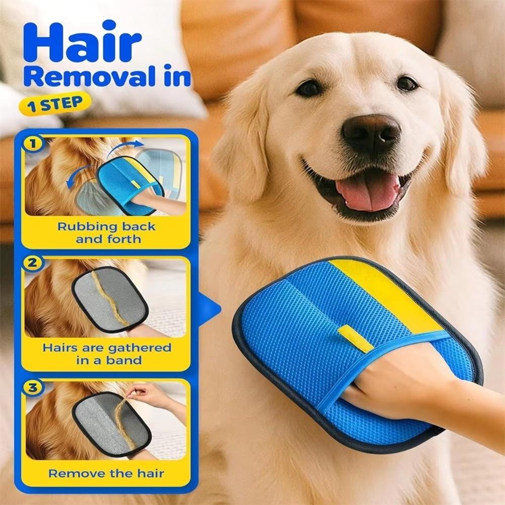 Double-Sided Pet Grooming Glove Soft Static Fur Remover Glove Pet Hair Removal Glove  Pet Supplies