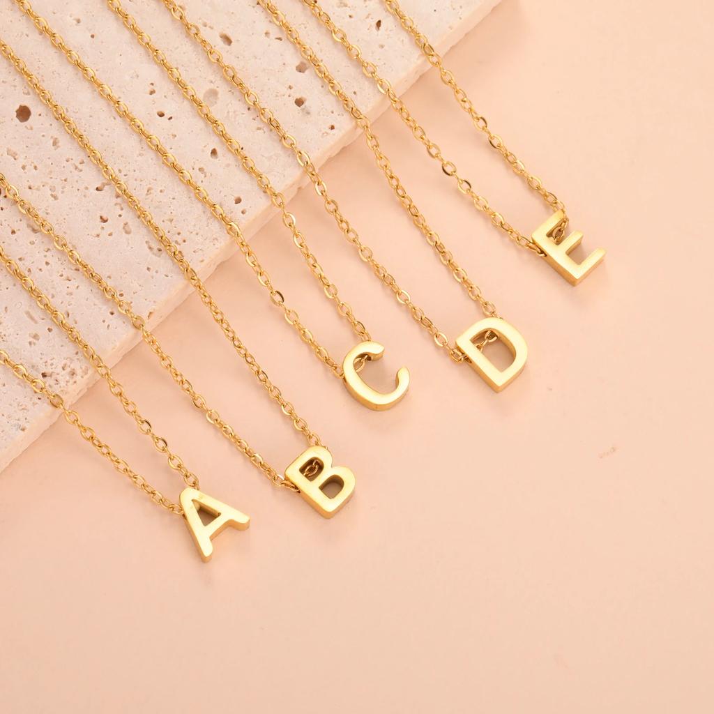 Cazador Stainless Steel A-Z Initial Letter Necklace for Women Alphabet Choker Chain Jewelry Birthday Gifts New Trend 2026