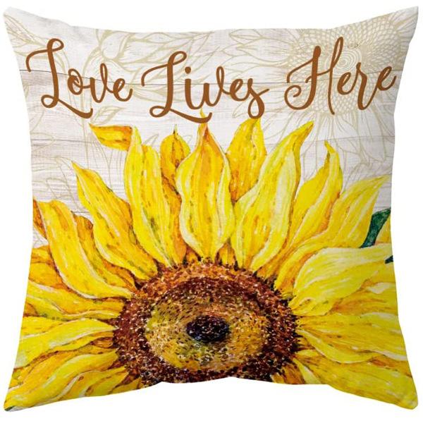 Summer Sunflower Pillow Case Linen Print Sun Flower Home Sofa Pillow Plant Flower Pillow