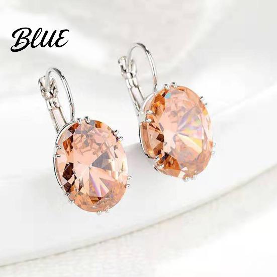 Unique Design Earrings 46024 Pairs Teardrop Lightweight Sparkling Cubic Drop