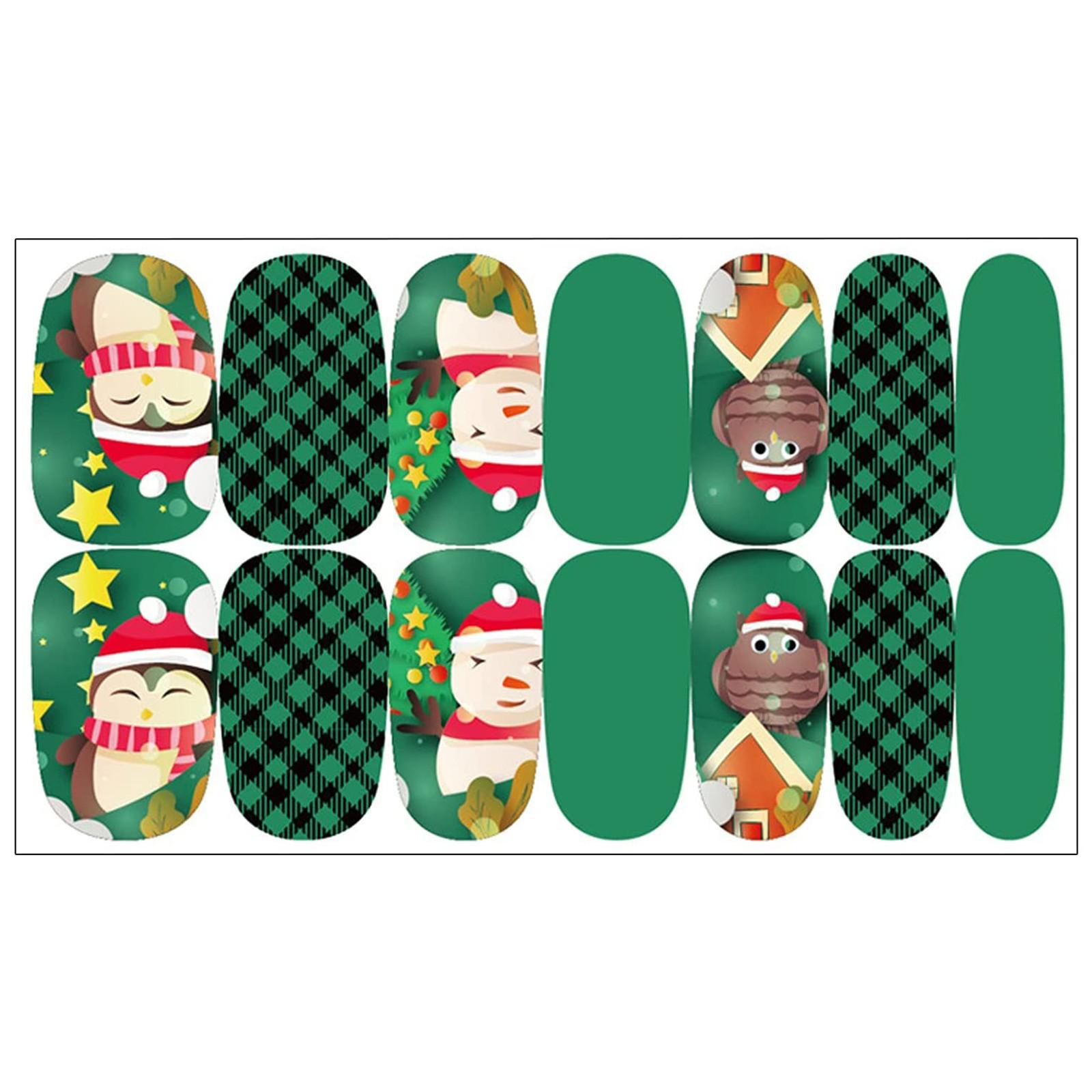 

2021 Рождественские наклейки для ногтей Наклейки для ногтей Снеговик Милу Олень, Рождественская наклейка для ногтей