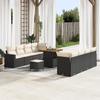 11-Piece Garden Sofa Set with Cushions In Black Poly Rattan 3361585