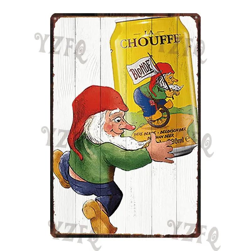 Chouffe Beer Retro Metal Tin Sig Vintage Plate Wall Pub Restaurant Bathroom Decorations For Home Art Decor Iron Poster DU-4910A