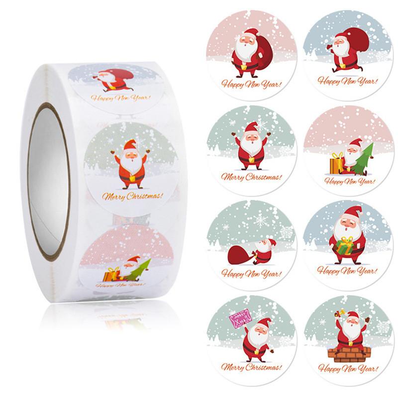 Christmas Stickers 1 Roll 500 Posts Happy Faces Xmas Kids Stickers Decals For Toys Gifts Crafts Decorations