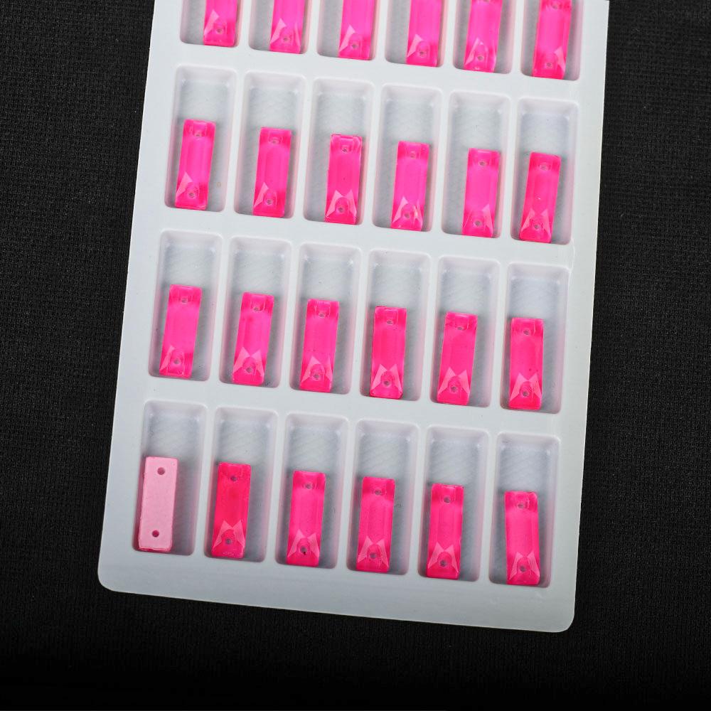 Long Fluorescent Glass Flat Buckle Hand Seam Drill, Double Hole Rhinestone Flat Bottom Drill Diy Accessories Material Package