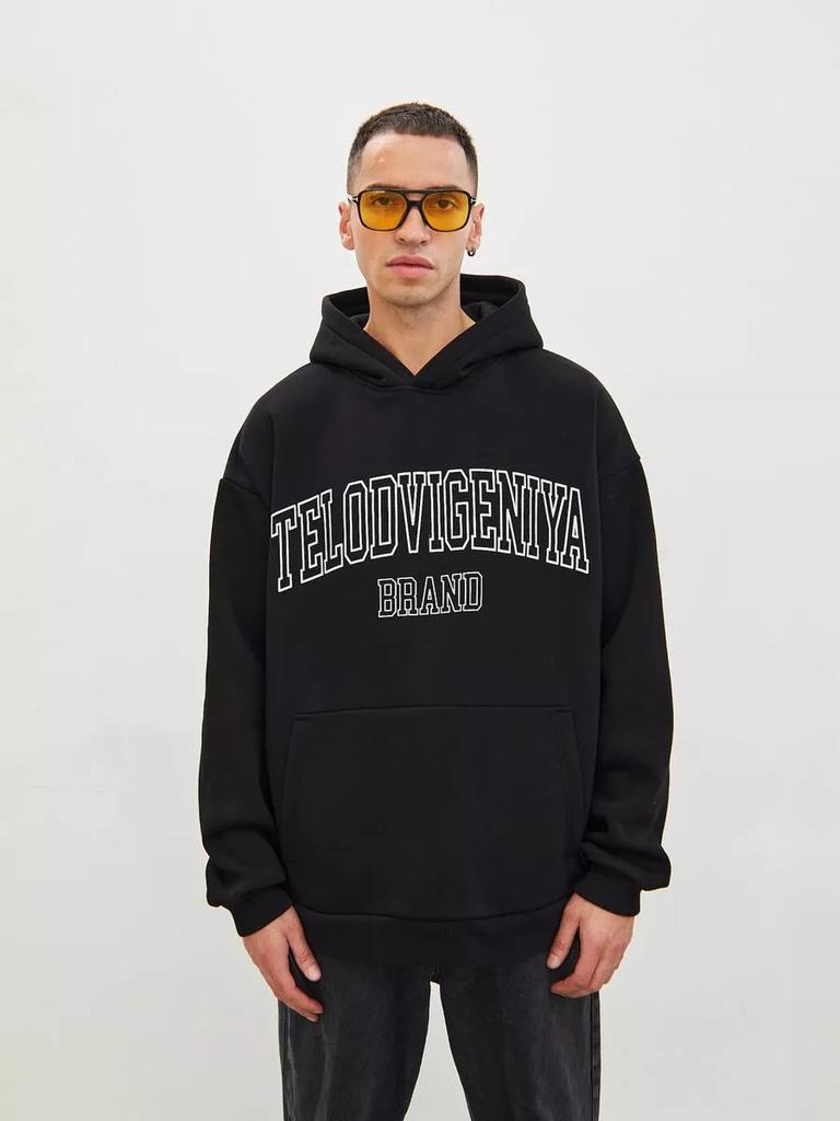 Men's Oversized Printed Hoodie Long Sleeve Casual Fleece Pullover Sweatshirt