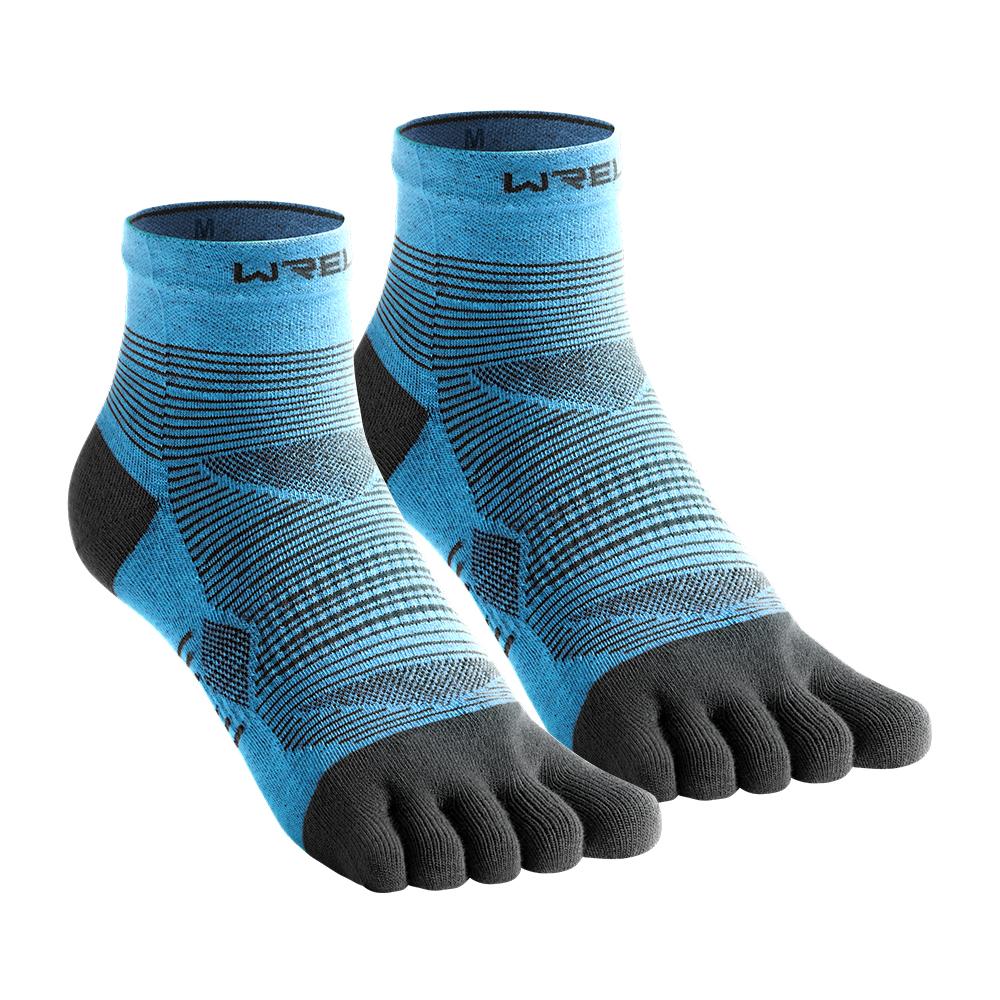

Five-finger Socks Low-thin Running Blister Prevention Stockings Coolmax Men Quick-drying Solid Color Cycling Sports M синій