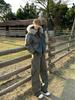 Unisex American Design Ink-Dyed Hooded Jacket with Fur Collar and Cotton Padding for 2025 Autumn/Winter.