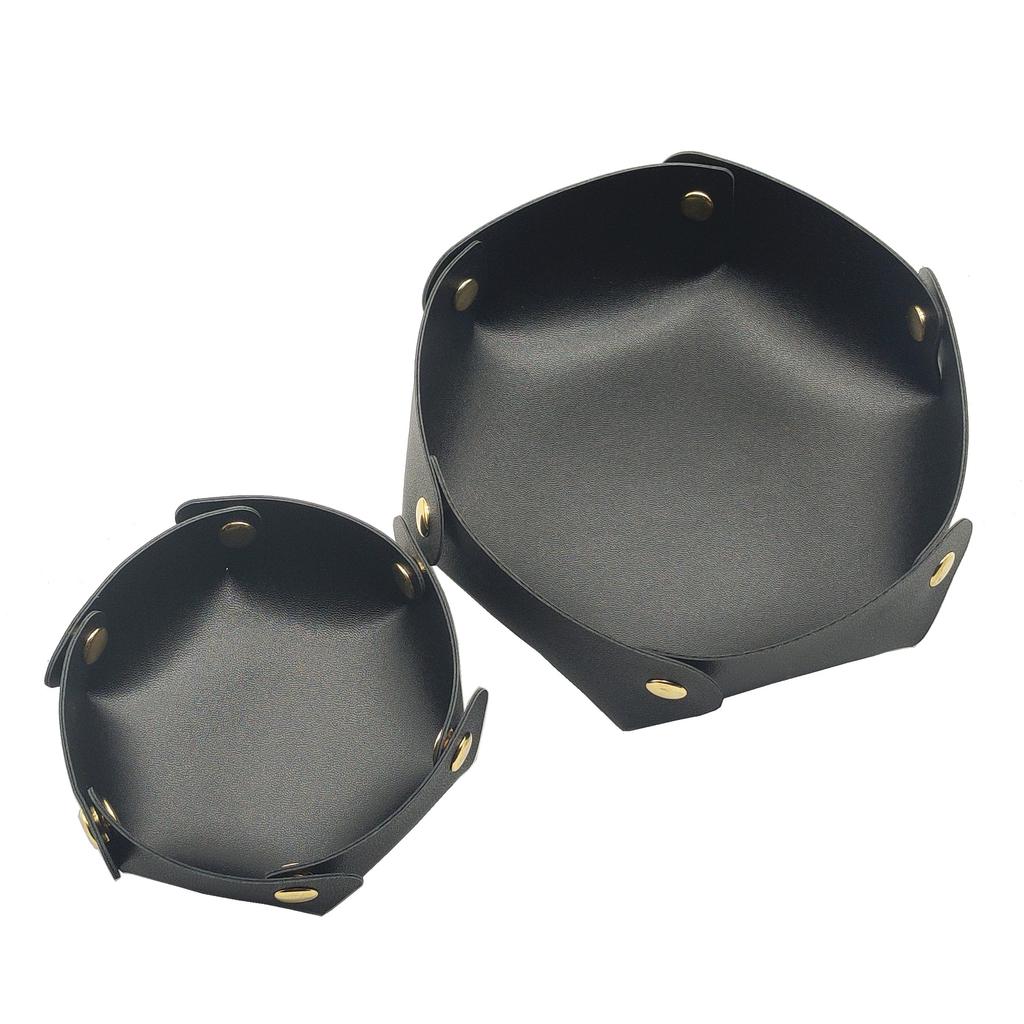 1PC Leather Storage Box Portable Organizer Jewelry Cosmetic Key Stuff Storage Basket Folding Desktop Organizer Case