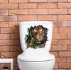 Fierce 3D Breaking Wall Tiger Toilet Stickers, Waterproof Removable Self-Adhesive Bathroom Decals