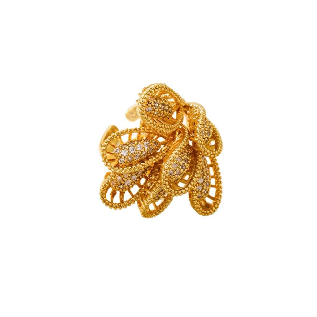 Mittelalterlicher Vintage Voller Luxus Knospenring Vintage Übertreibung Premium Eleganz Schwerindustrie Live-Ring