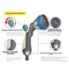 1pc Garden Hose Nozzle With 8 Spray Patterns Thumb Control Shower Mist Jet Garden Hose Sprayer For High-pressure Cleaning