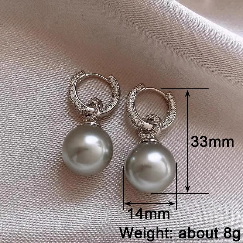 Xiaomi Huitan Women Simulated Pearl Drop Earrings Luxury Female Accessories for Engagement Wedding Chic Trendy Jewelry with Shiny CZ