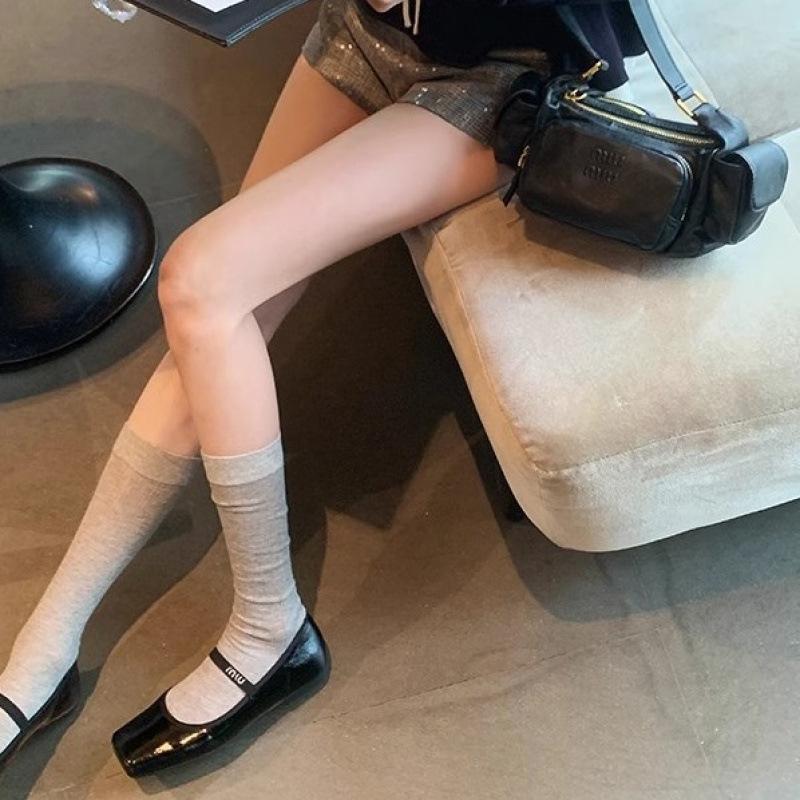 

Huizhou women s shoes square head single shoes with one word belt small inner height increase ballet style Mary Jane shoes women 40