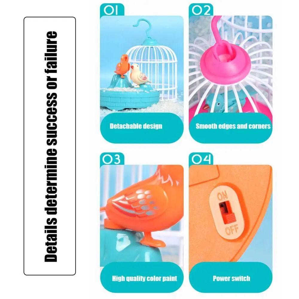 Realistic Voice Talking Electric Bird Parrot Cage Simulation Bird Cage  Kids Toy