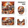 Pumpkin Shower Curtain Set - Includes Shower Curtain & Bath Mat, Non-Slip Rug And U-Shaped Toilet Lid Cover For Bathroom Decor